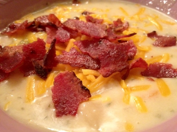 Best baked potato soup in the world...cook all day in the crockpot, easy and delicious! | FindingTimeForCooking