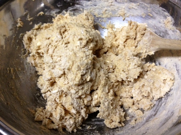 brown oatmeal soda bread dough