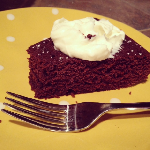 Red Wine Chocolate Cake slice