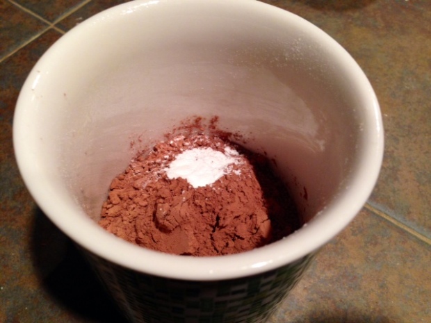 double chocolate peanut butter mug cake dry ingredients