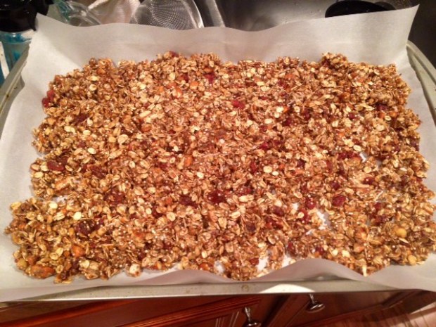 quinoa nut maple granola baked