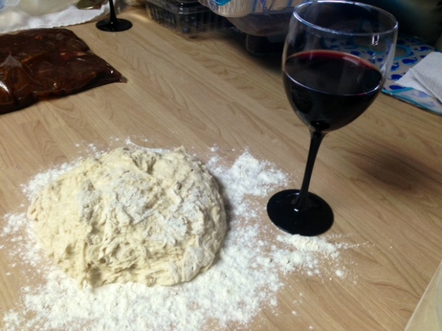 30-minute crusty baguette dough wine
