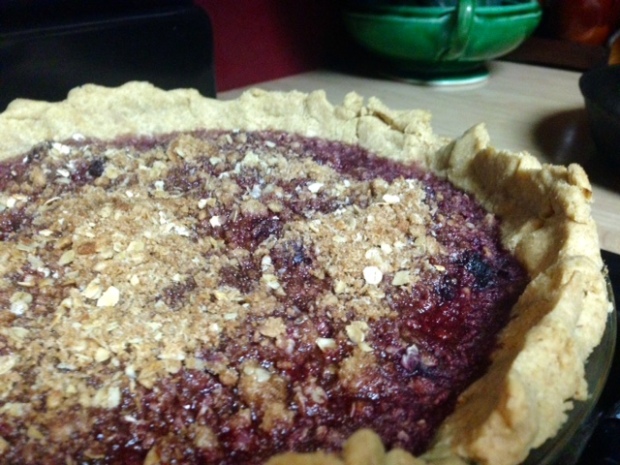 Bing Cherry Pie with Streusel done