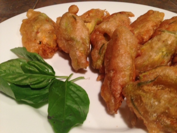 Fried Squash Blossoms done