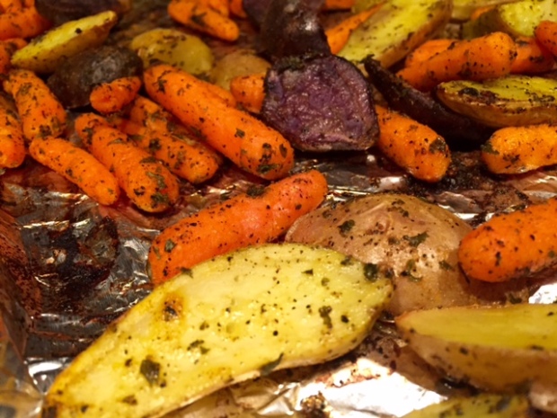 Roasted Carrots & Potatoes with Turmeric finished