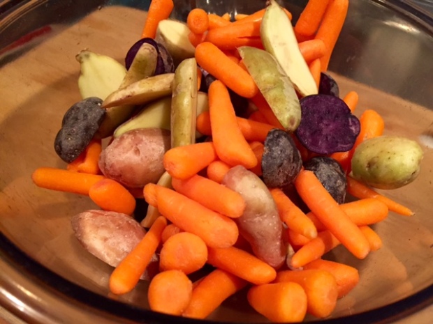 roasted carrots & potatoes with turmeric potatoes & carrots